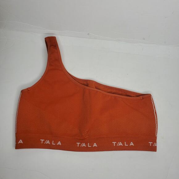 TALA Lava One Shoulder Crop Top Sports Bra Burnt Orange Size L Large - Picture 3 of 9